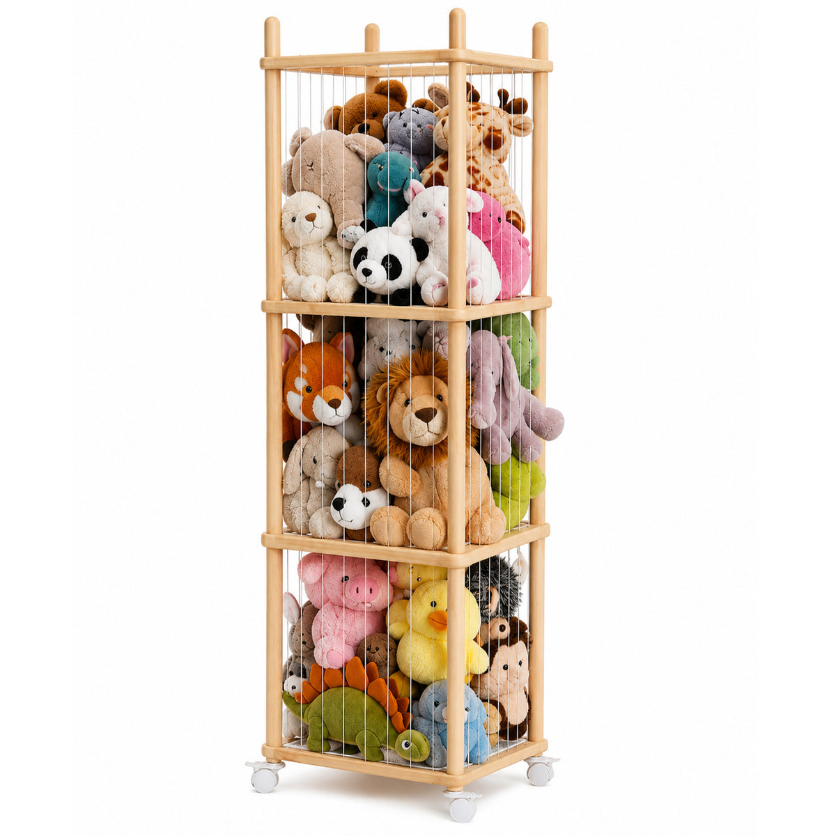 Stuffed Animal Storage, 54" Toy Organizer Tower - Anti-Tip Design